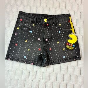 Justice Girl’s Pac-Man Denim Jean Shorts - Size 10 80s Embellished New